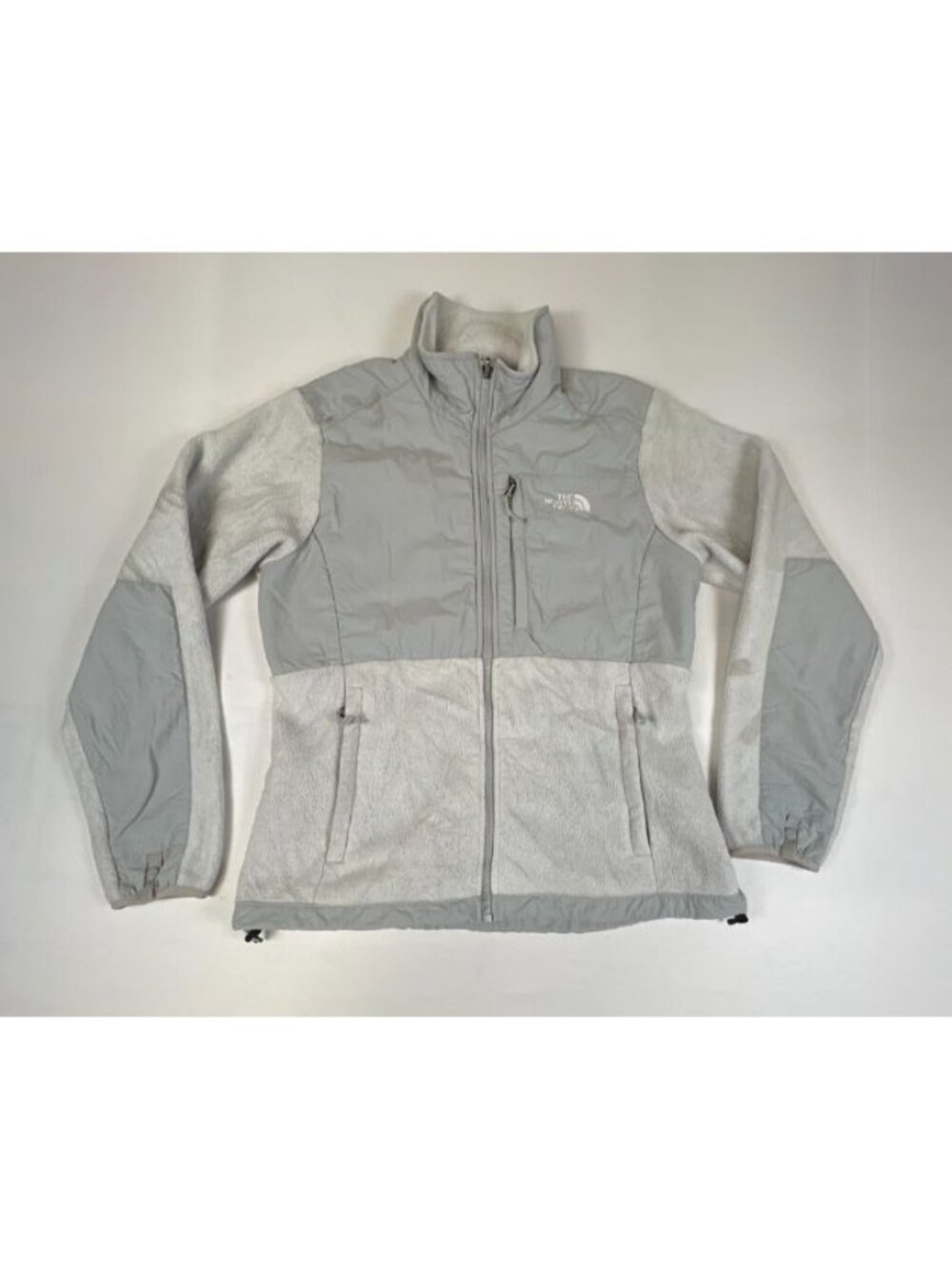 The North Face Women M Full Zip Fleece Jacket Gray Outdoor Hiking Layer